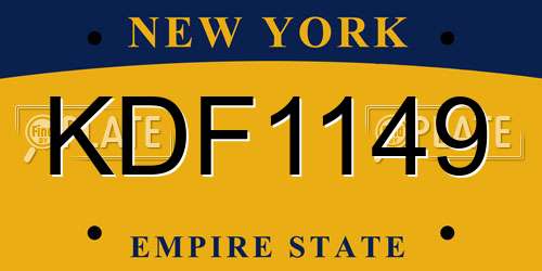 KDF1149 New York License Plate