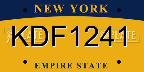 KDF1241 New York License Plate
