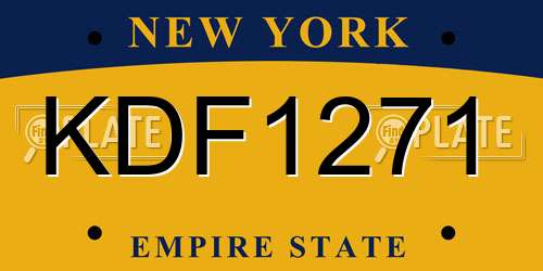 KDF1271 New York License Plate