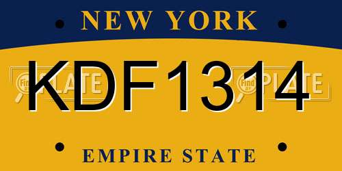 KDF1314 New York License Plate