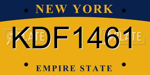 KDF1461 New York License Plate