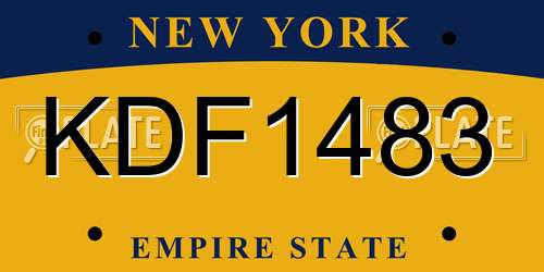KDF1483 New York License Plate