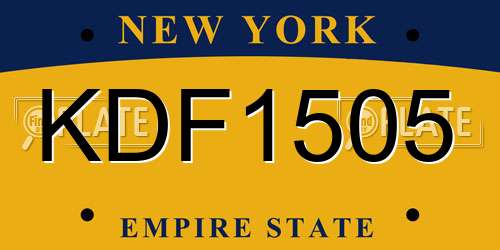 KDF1505 New York License Plate