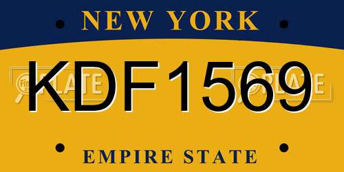 KDF1569 New York License Plate