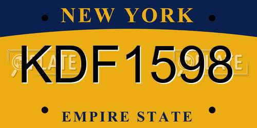 KDF1598 New York License Plate