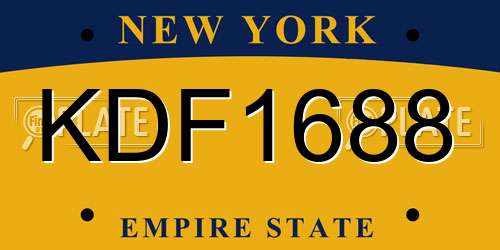KDF1688 New York License Plate