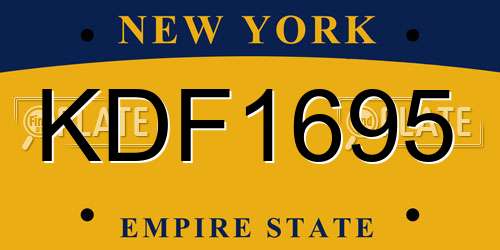 KDF1695 New York License Plate