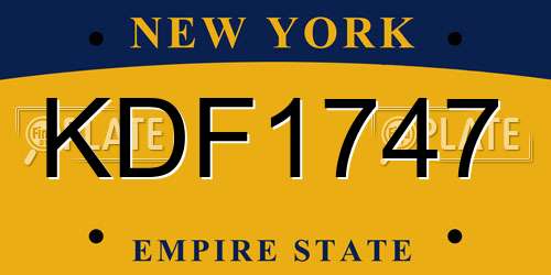 KDF1747 New York License Plate