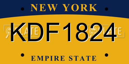 KDF1824 New York License Plate
