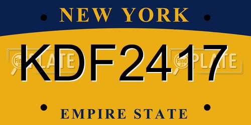 KDF2417 New York License Plate