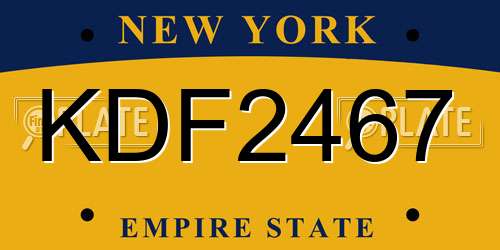 KDF2467 New York License Plate