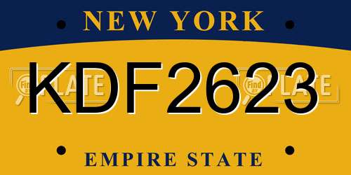 KDF2623 New York License Plate