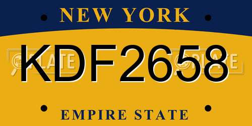 KDF2658 New York License Plate