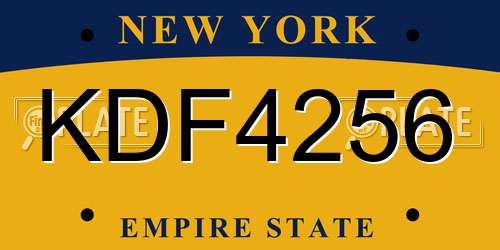 KDF4256 New York License Plate