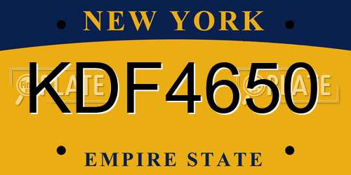 KDF4650 New York License Plate