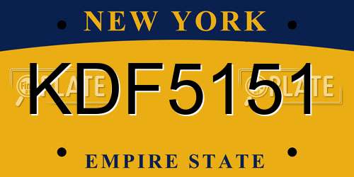 KDF5151 New York License Plate