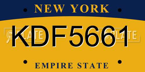 KDF5661 New York License Plate