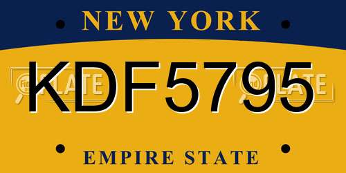 KDF5795 New York License Plate