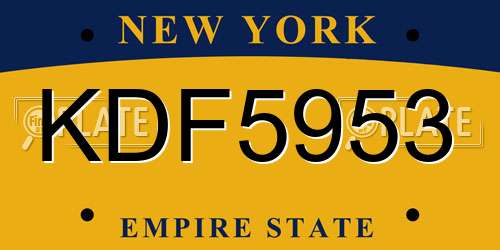 KDF5953 New York License Plate
