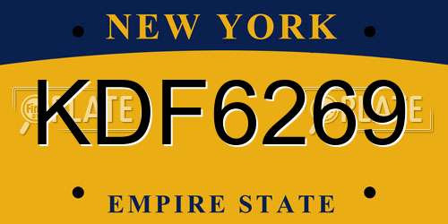 KDF6269 New York License Plate