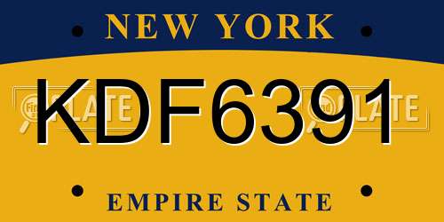 KDF6391 New York License Plate