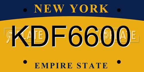 KDF6600 New York License Plate