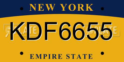 KDF6655 New York License Plate