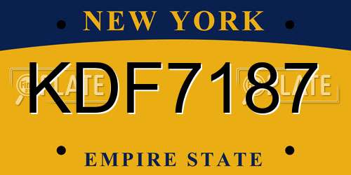 KDF7187 New York License Plate