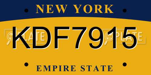 KDF7915 New York License Plate
