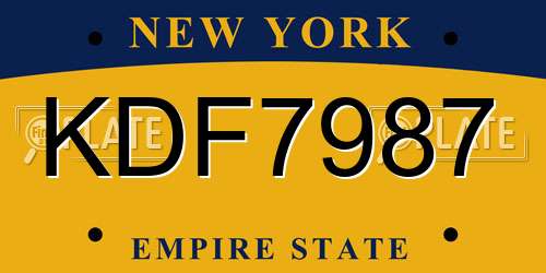 KDF7987 New York License Plate