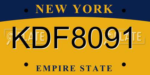 KDF8091 New York License Plate