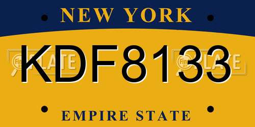 KDF8133 New York License Plate