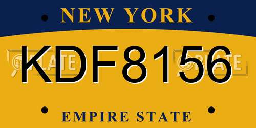 KDF8156 New York License Plate