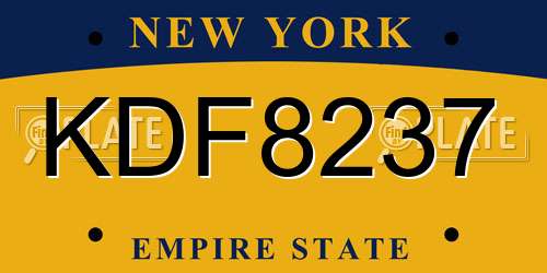 KDF8237 New York License Plate