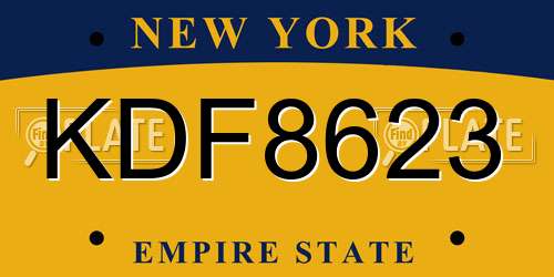 KDF8623 New York License Plate