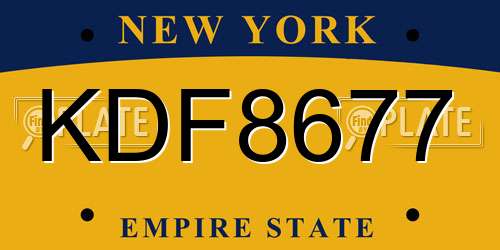 KDF8677 New York License Plate