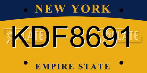KDF8691 New York License Plate