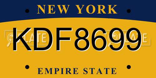 KDF8699 New York License Plate