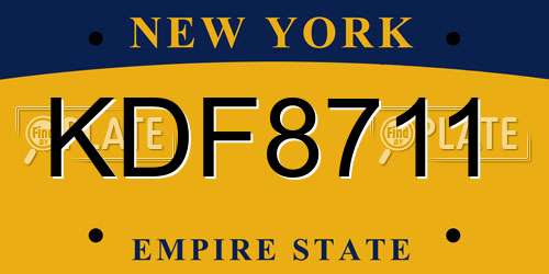 KDF8711 New York License Plate