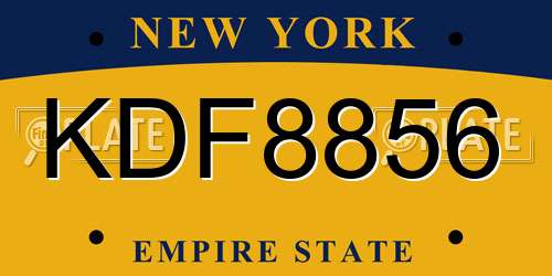 KDF8856 New York License Plate