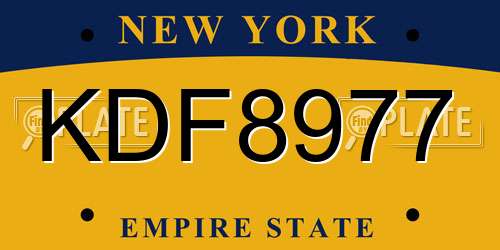 KDF8977 New York License Plate