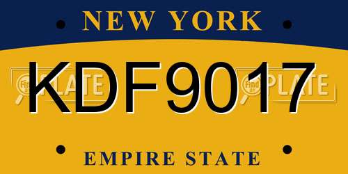 KDF9017 New York License Plate