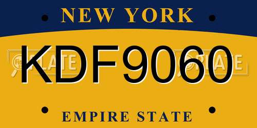 KDF9060 New York License Plate
