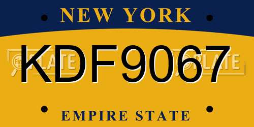 KDF9067 New York License Plate