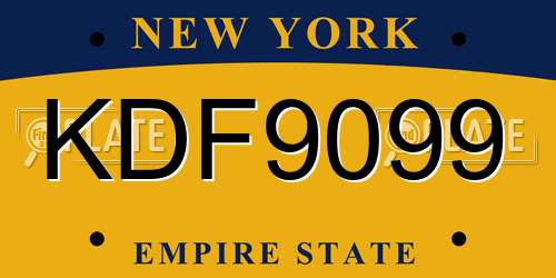 KDF9099 New York License Plate
