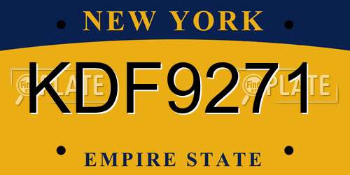 KDF9271 New York License Plate