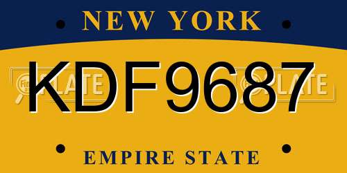 KDF9687 New York License Plate