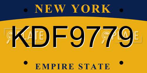 KDF9779 New York License Plate