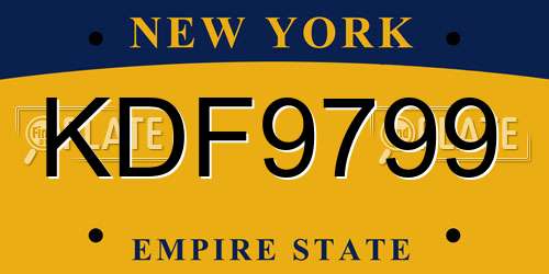 KDF9799 New York License Plate