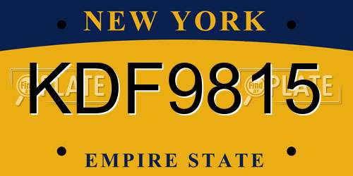 KDF9815 New York License Plate